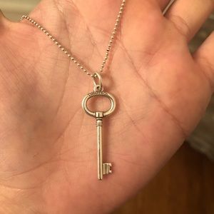 Tiffany & Co Key Pendant Necklace on Beaded Chain